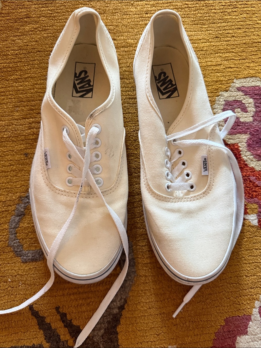 Vans White Low-Top Canvas Sneakers